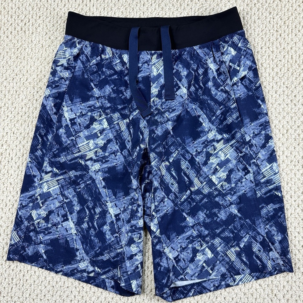 Lululemon Shorts Mens‎ M Blue Cityscape Core Running Linerless Pockets Outdoor